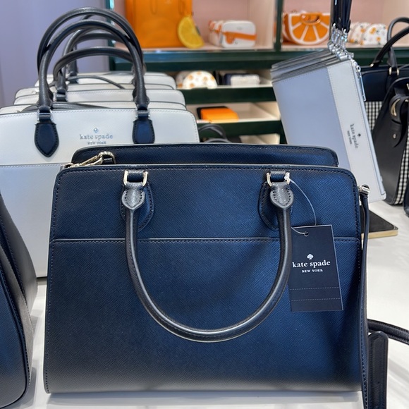 Kate Spade Madison Safiano Leather Medium Satchel Handbag 
COLOR: Black 

NWT - Picture 7 of 16